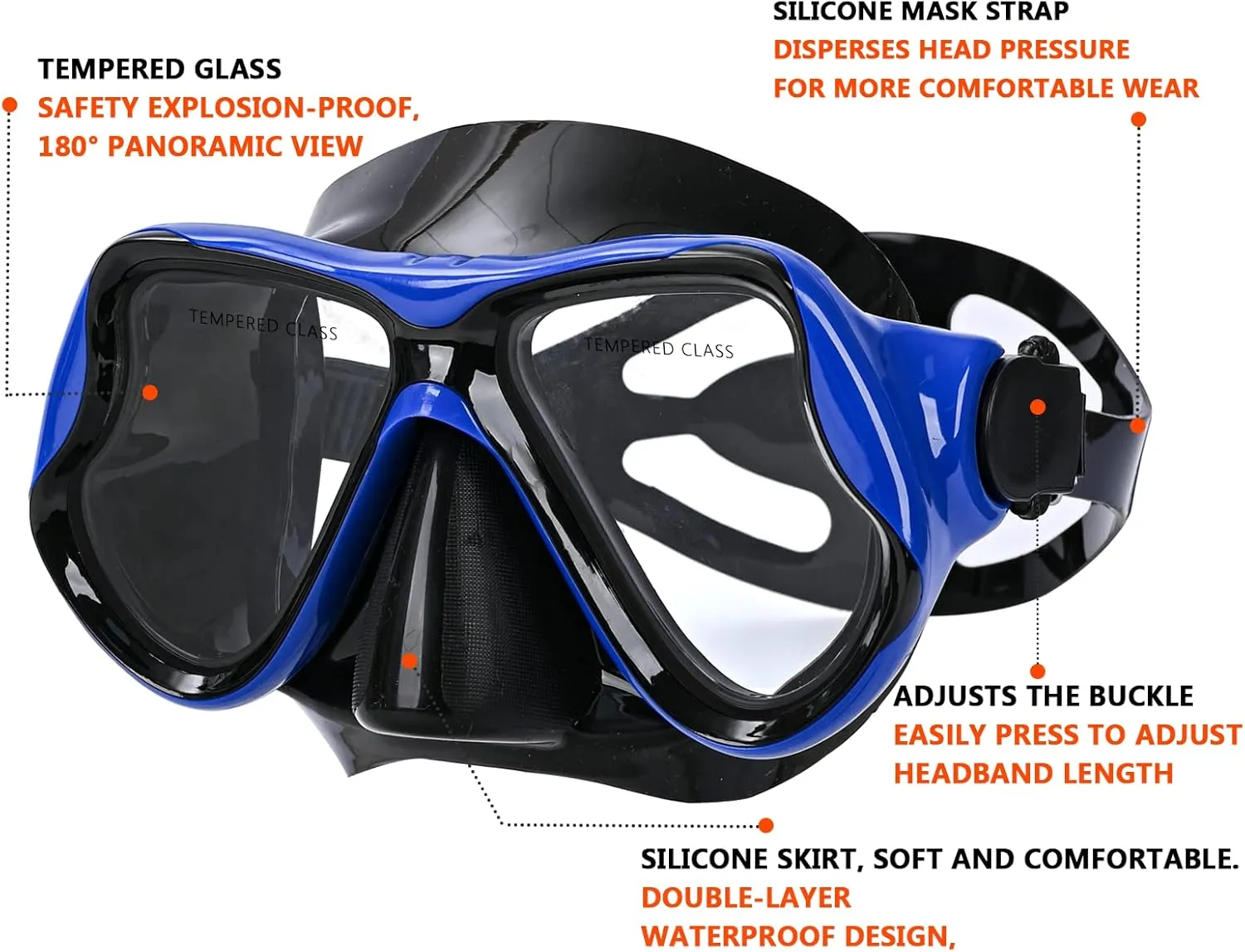 Snorkeling Gear for Adults Snorkel mask Set Scuba Diving mask Dry Snorkel Swimming Glasses Swim Dive mask Nose Cover Youth Diving