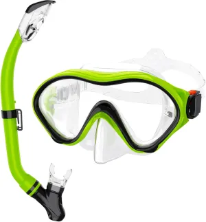 Snorkeling Gear for Kids with Foldable Silicone Full Dry Snorkel, Kids Snorkel Set Anti Leak Youth Junior Snorkeling Package Diving Mask Soft Tube with Mesh Bag Scuba Swimming Goggles