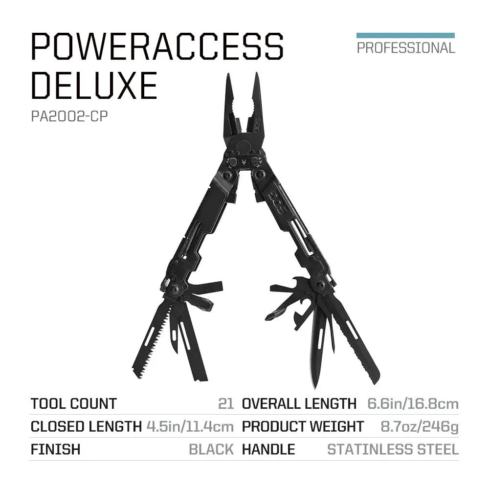 SOG PowerAccess Deluxe 21-in-1 Multi-Tool – Military-Grade Folding Pliers for Survival & Camping