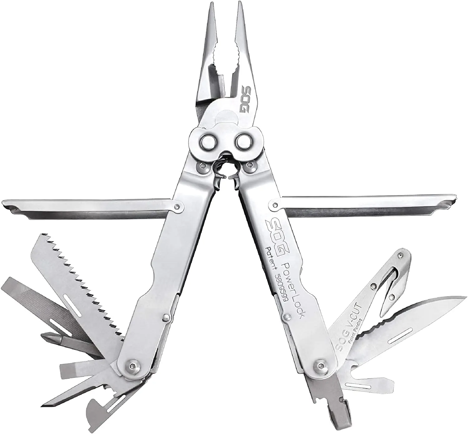 SOG S62N-CP POWERLOCK MULTI-TOOL WITH V-CUTTER (SILVER)