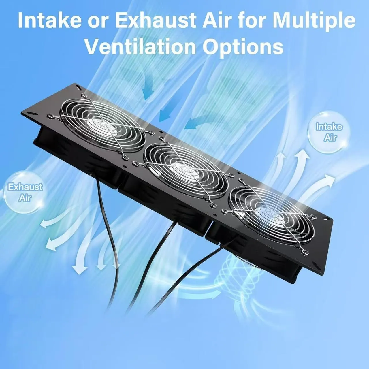 Solar 3 Fan Kit, 25W Solar Panel Powered Exhaust Fan for Outdoor Chicken Coop, Greenhouse & Shed, Intake or Exhaust Air for Cooling, IP67 Waterproof, 3500RPM, 15FT Cord