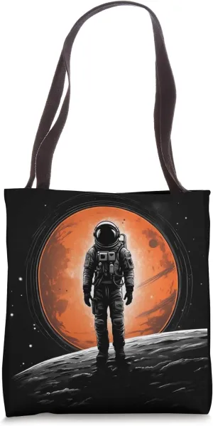 Solitary Astronaut Floating in Inky Space - Graphic Shirt Tote Bag