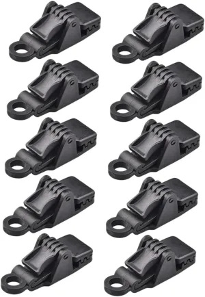 Sosoport Tent Lock Grip Clamps 10 Pcs Plastic Tarp Clips Windproof Tent Clamp for Camping Supplies