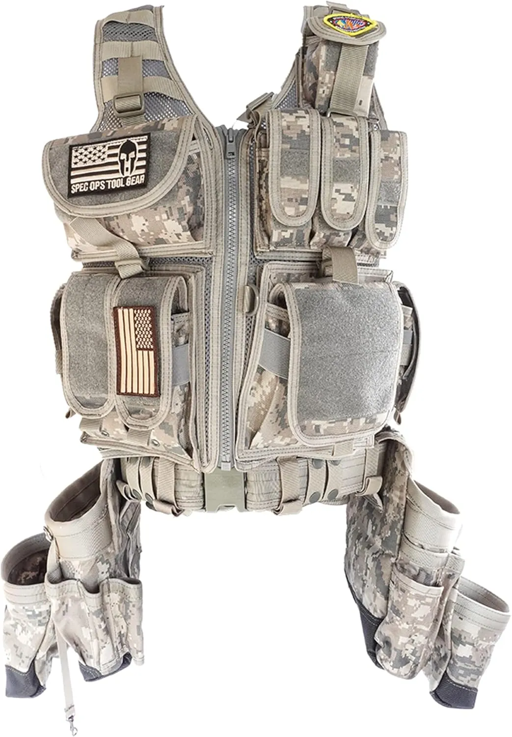 SOTG Charlie Tactical Tool Vest with Tools Pouches, Lightweight & Durable Construction Vest with Weight Dispersal Technology for Construction Work, Framers, Electricians, Carpenters