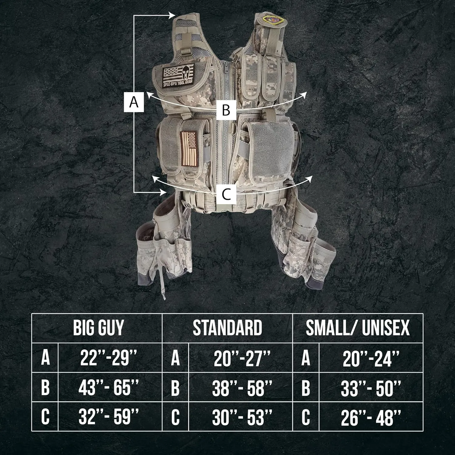 SOTG Charlie Tactical Tool Vest with Tools Pouches, Lightweight & Durable Construction Vest with Weight Dispersal Technology for Construction Work, Framers, Electricians, Carpenters