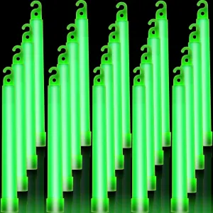 Sotiff Bright 6 Inch Large Glow Sticks Bulk Green Emergency Glow in The Dark Sticks with 12 Hour Duration for Camping Hiking Outdoor Parties Activities Survival Storms Blackouts(48 Pcs)