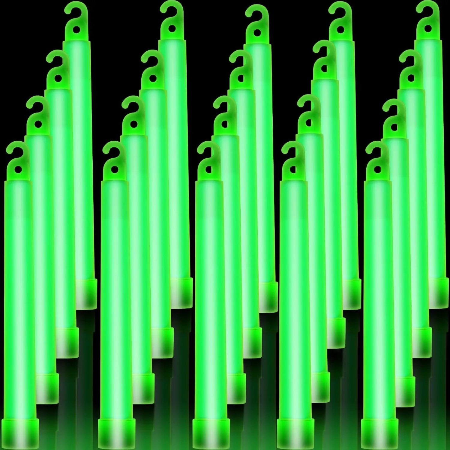 Sotiff Bright 6 Inch Large Glow Sticks Bulk Green Emergency Glow in The Dark Sticks with 12 Hour Duration for Camping Hiking Outdoor Parties Activities Survival Storms Blackouts(48 Pcs)