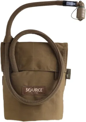 Source Hydration Pack 1 Liter Kangaroo with Molle Pouch Webbing for Easy Attachment to Tactical Vest or War Belt - Closed Cell Insulation Keeps Water Cool, Coyote