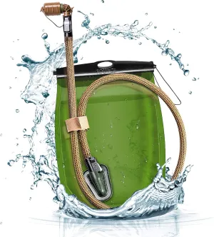 Source Tactical Kangaroo 1L Collapsible Widepac Hydration Bladder - High-Flow Push-Pull Storm Drinking Valve - Leakproof Widepac Closure - Zero Taste and Virtually Self-Cleaning - 34oz