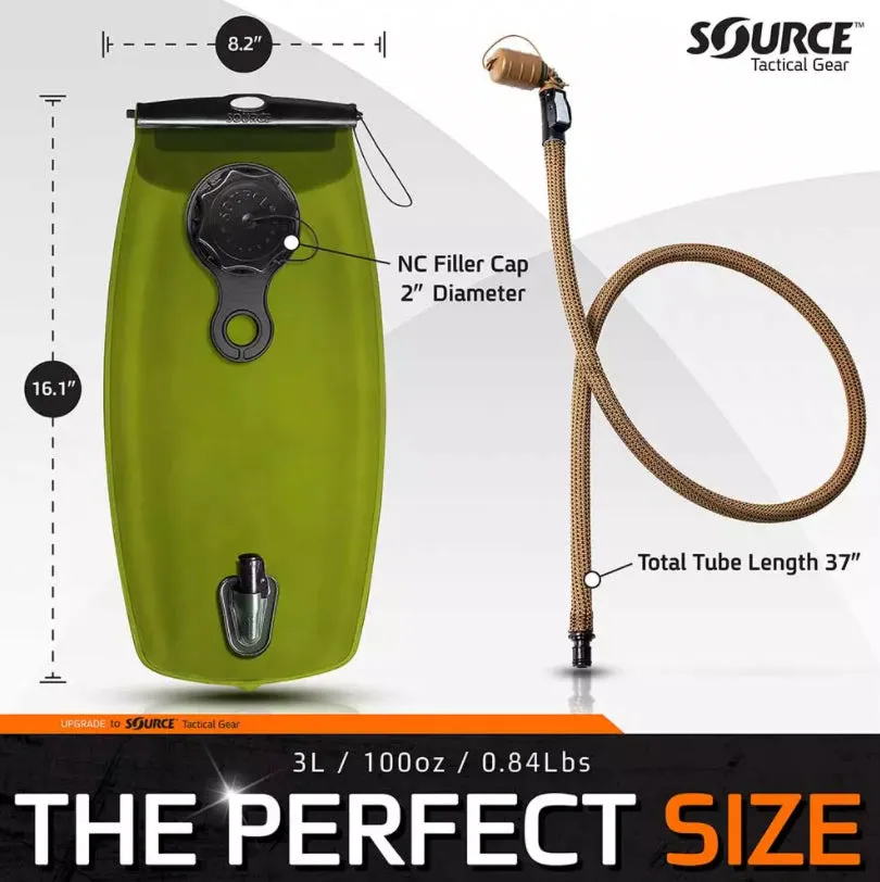 SOURCE WXP Hydration Bladder w/ Storm Valve (3L / 100oz)