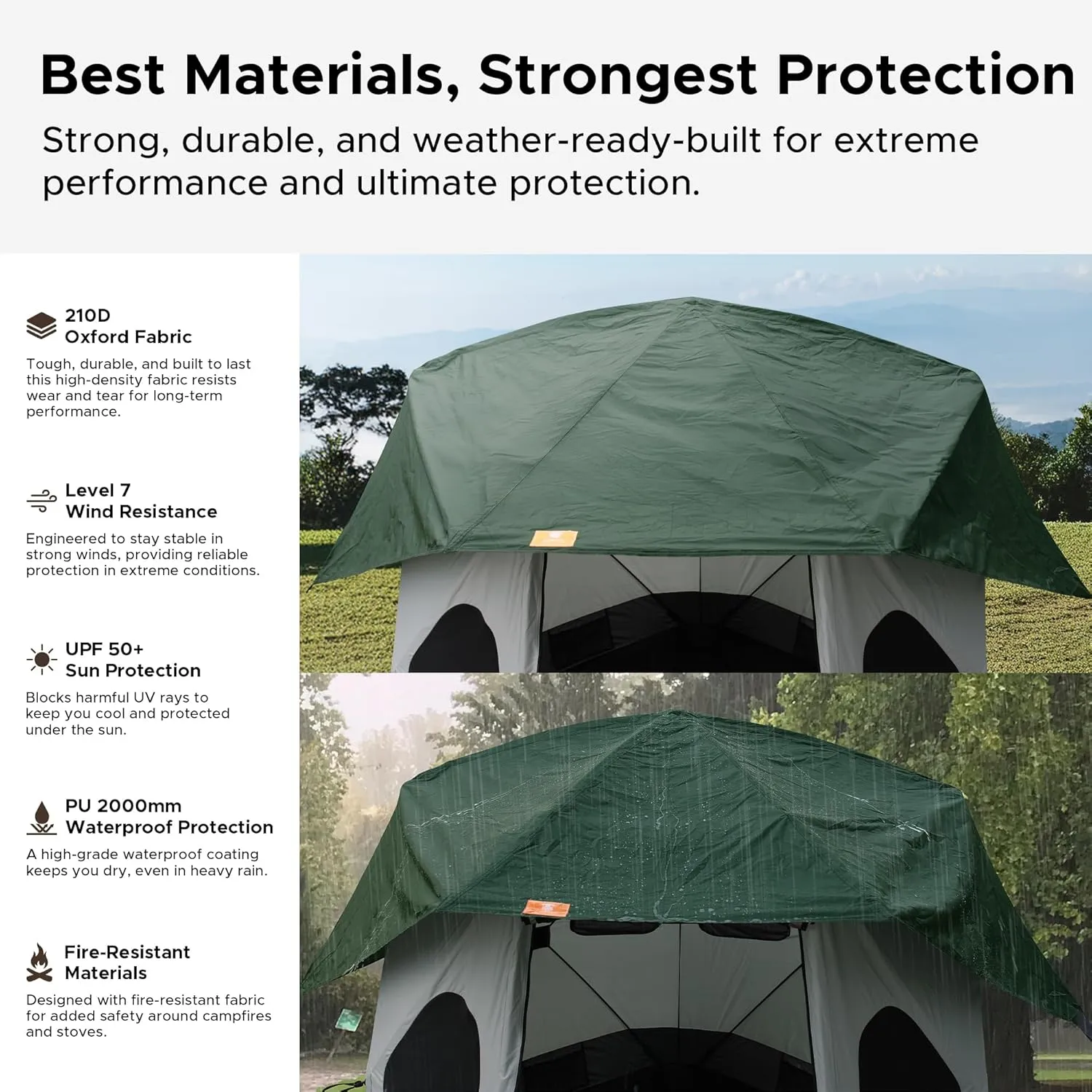 Space Acacia Lite Camping Tent | 2/3/4/8 Person Pop Up Tents for Camping | Lightweight & Durable Beach Tent | Level 7 Wind Resistance, UPF 50  | Quick Setup for Camping & Backyard