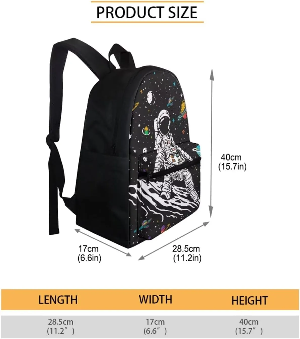 Space Astronaut Backpack for Girls Solar System Lunch Box for School Practical Pencil Case with Zipper Novelty Water Bottle Holder for Teens 4PCS Backpack Set for Students Nice Gifts