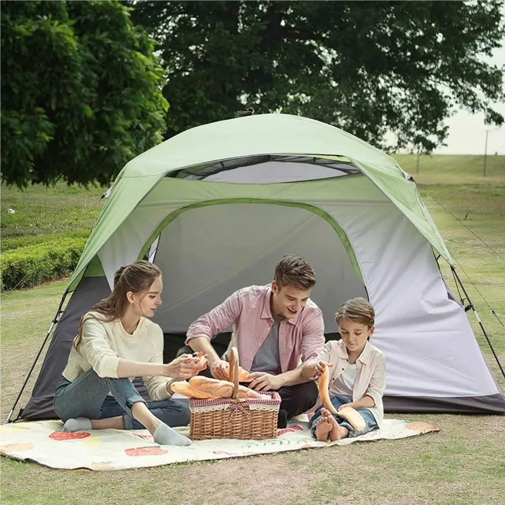 Spacious and Lightweight 4-6 People Double-Layer Tent, Rainproof and Sunshade Outdoor Camping Tent, Easy to Build Family Park Tent Outdoor Tent