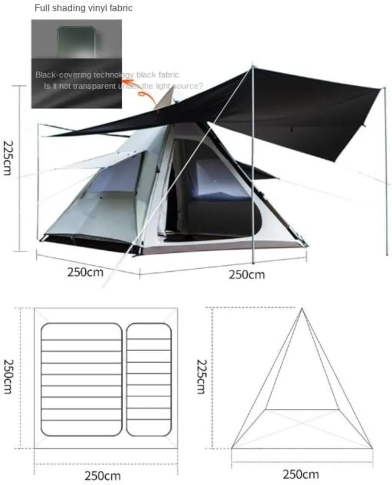 Spacious and Lightweight Fully Automatic Double-Layer Tent Outdoor Portable Camping Thickened Rainproof Camping Equipment Tent Outdoor Tent