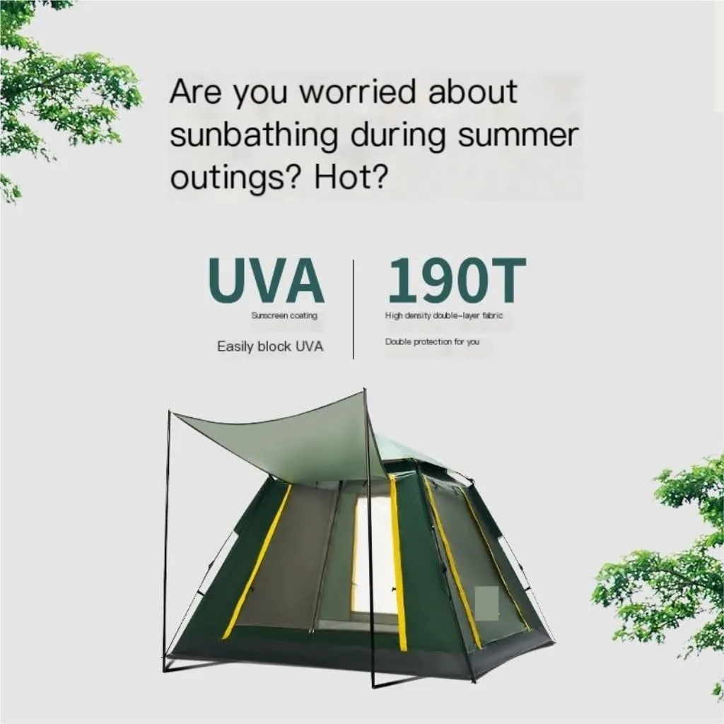 Spacious and Lightweight Outdoor Camping Portable Tent Picnic Park Fully Automatic Double-Layer Tent Windproof and Rainproof Tent Outdoor Tent