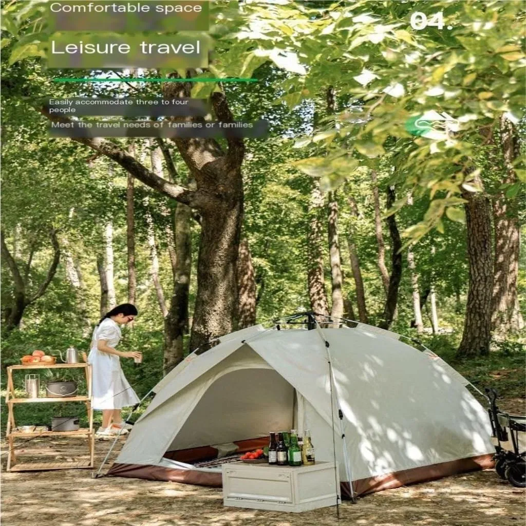 Spacious and Lightweight Outdoor Tent, Fully Automatic Quick-Opening Tent, Installation-Free Portable Double-Layer Camping Tent Outdoor Tent