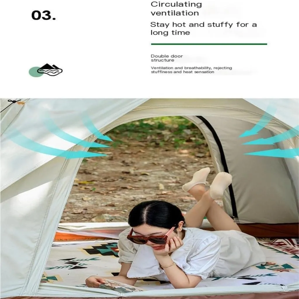 Spacious and Lightweight Outdoor Tent, Fully Automatic Quick-Opening Tent, Installation-Free Portable Double-Layer Camping Tent Outdoor Tent