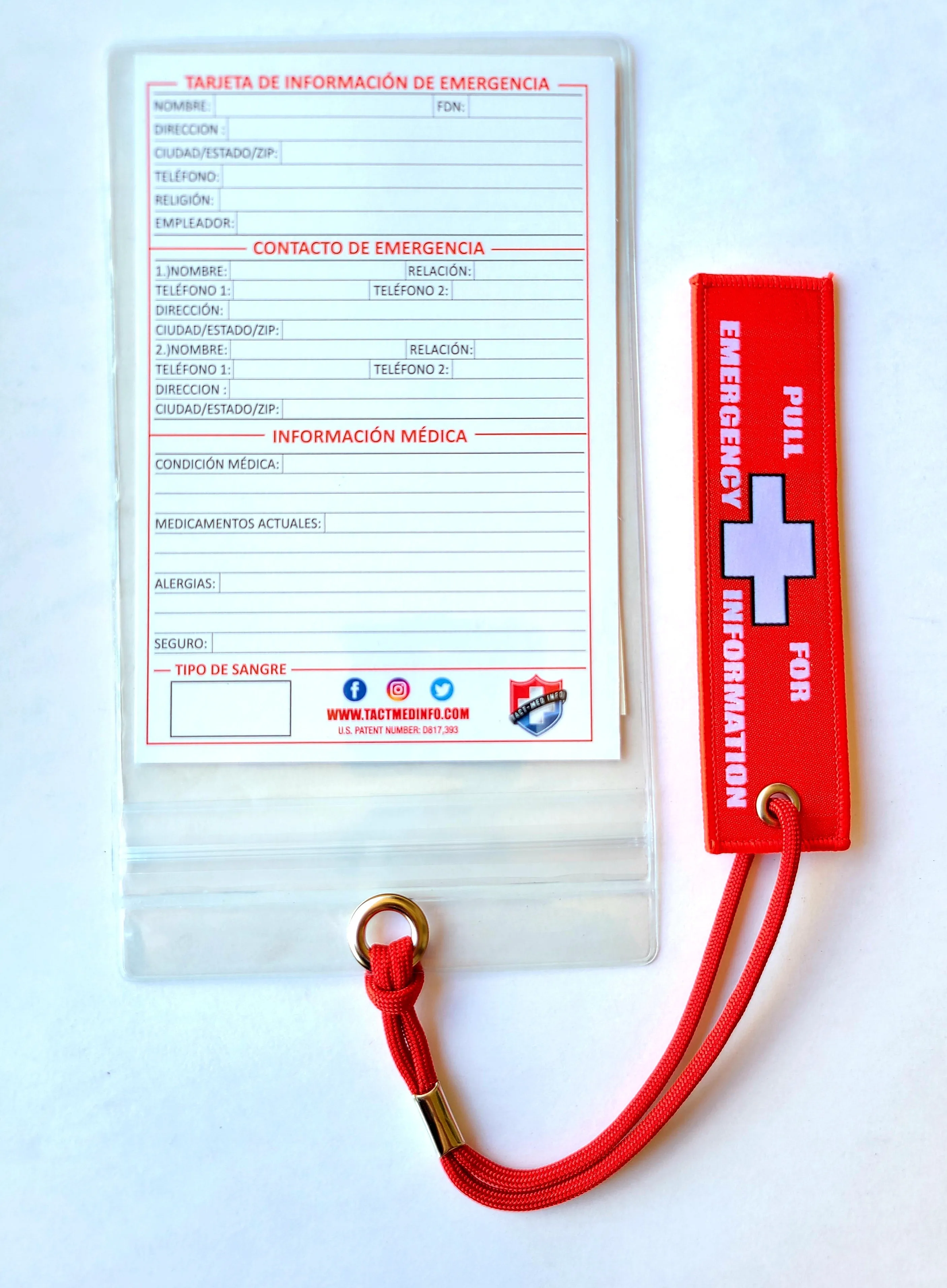 Spanish Tact-Med Emergency Information Card