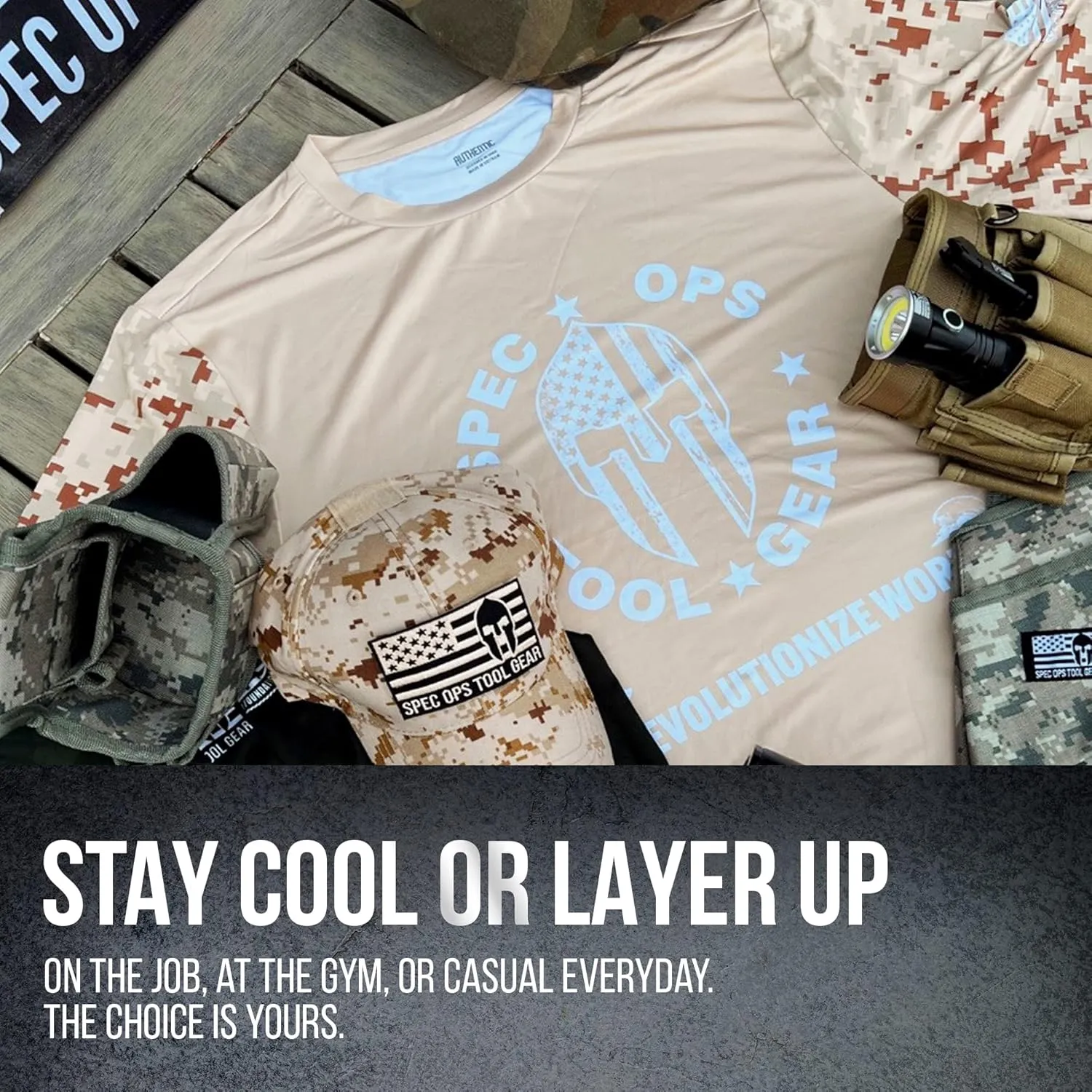 Spec Ops Tool Gear Tactical Construction T-Shirt for Men, Great for Working & Outdoor Activities