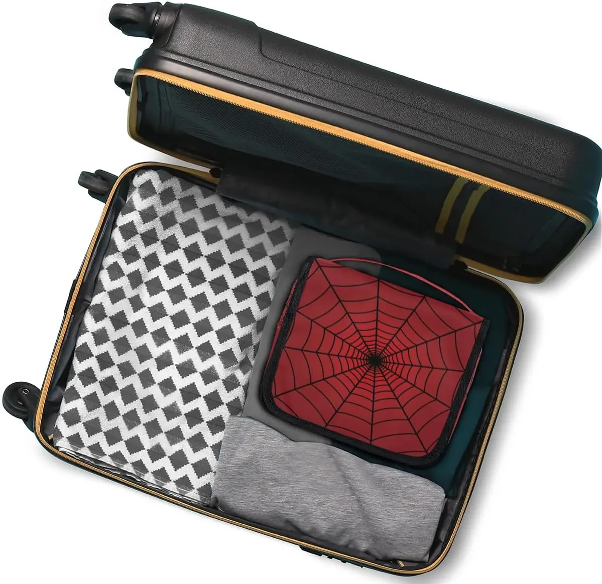 Spider Web Boys Hanging Toiletry Travel Bag Kids Waterproof Wash Cosmetic Bag Makeup Organizer for Travel Picnic Camping