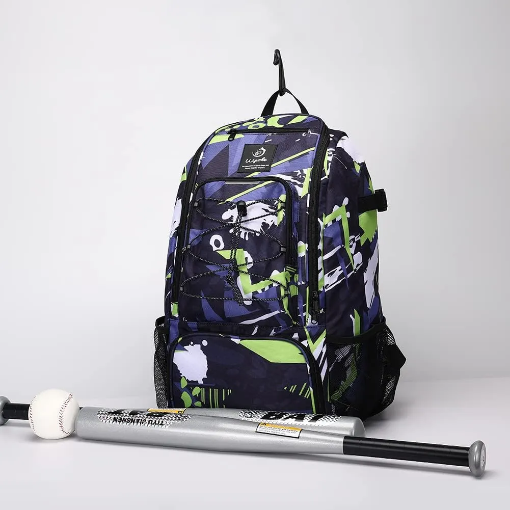 Sports Baseball&Softball Bat Bag For Youth｜Adults, Baseball Equipment Backpack Bag with Shoe Compartment,Fence Hook,Holds Bat, Helmet, Glove