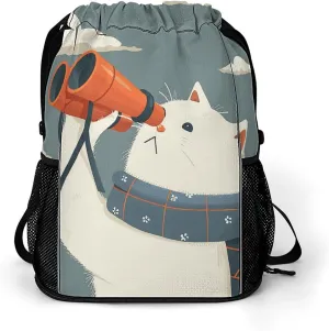 Sports Belt Pocket, Wearing Orange Binoculars Print Dry And Wet Separation Bag All-purpose Gym Bag Sports And Fitness Bag Stylish Sports Bag