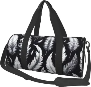 Sports Duffel Bag Floating-Feather Foldable Travel Tote Bag Weekender Sleepover Carry On Bag