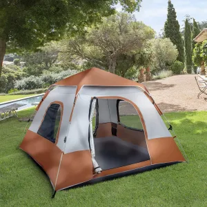 Spring Quick Opening 4-Person Camping Tent - Roomy & Easy Setup - Breathable & Stable - All-Round Protection - Lightweight & Portable