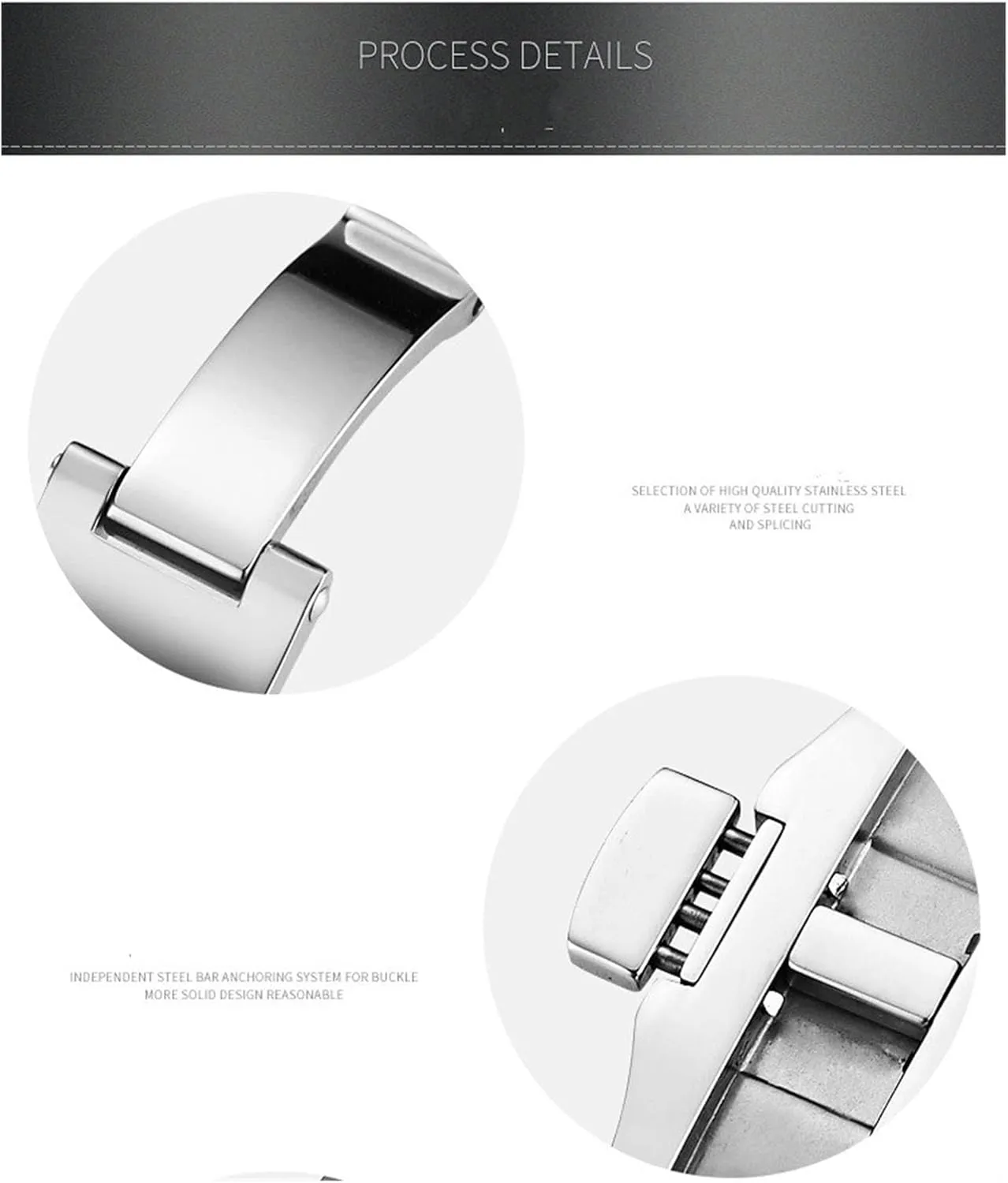 Stainless Steel Buckle Double Push Butterfly Button Multi-Watch Accessory Buckle Watch Band Clasp(6x21mm)