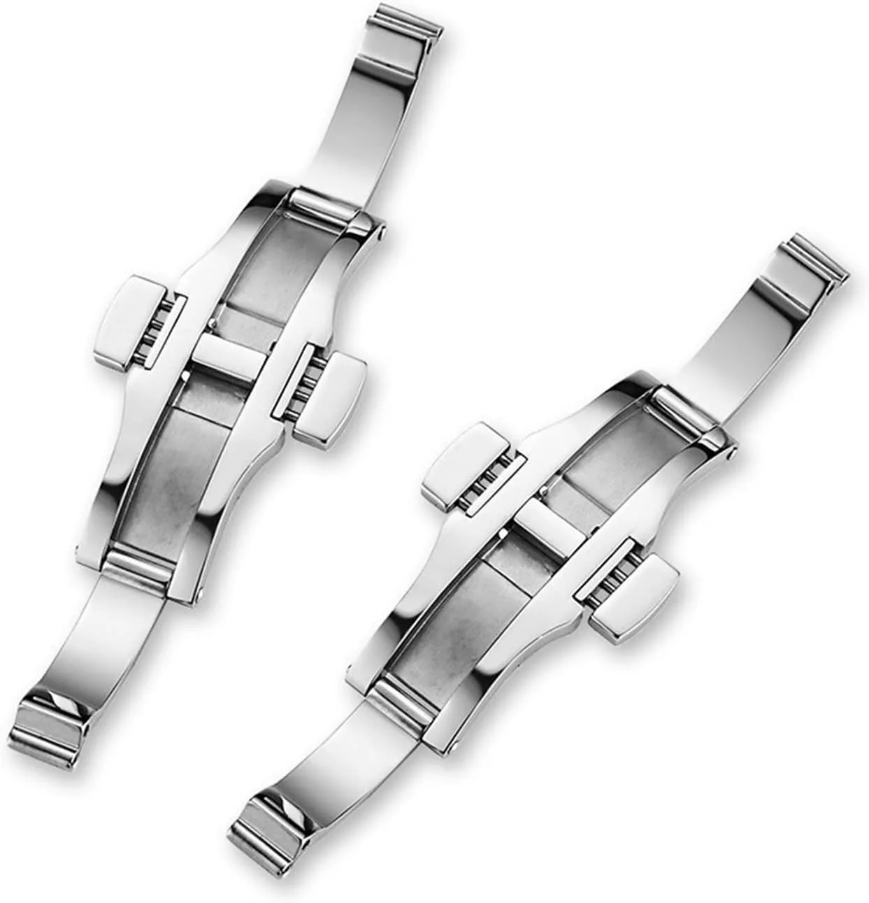 Stainless Steel Buckle Double Push Butterfly Button Multi-Watch Accessory Buckle Watch Band Clasp(6x21mm)