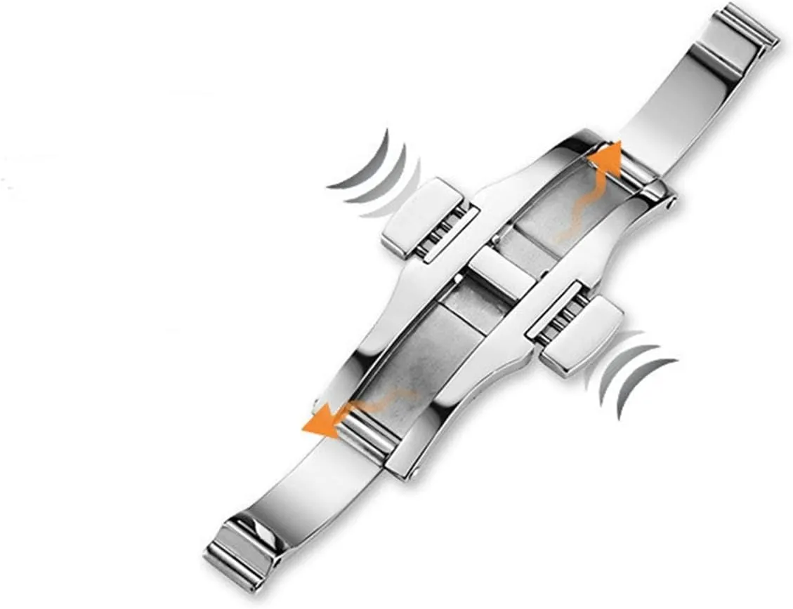 Stainless Steel Buckle Double Push Butterfly Button Multi-Watch Accessory Buckle Watch Band Clasp(6x21mm)
