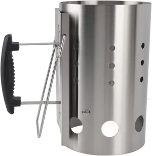 Stainless Steel Chimney Starter, Lightweight Portable Charcoal Fire Starter for Outdoor Barbecue, Camping and Picnic, Efficient and Safe Fire Starting Tool