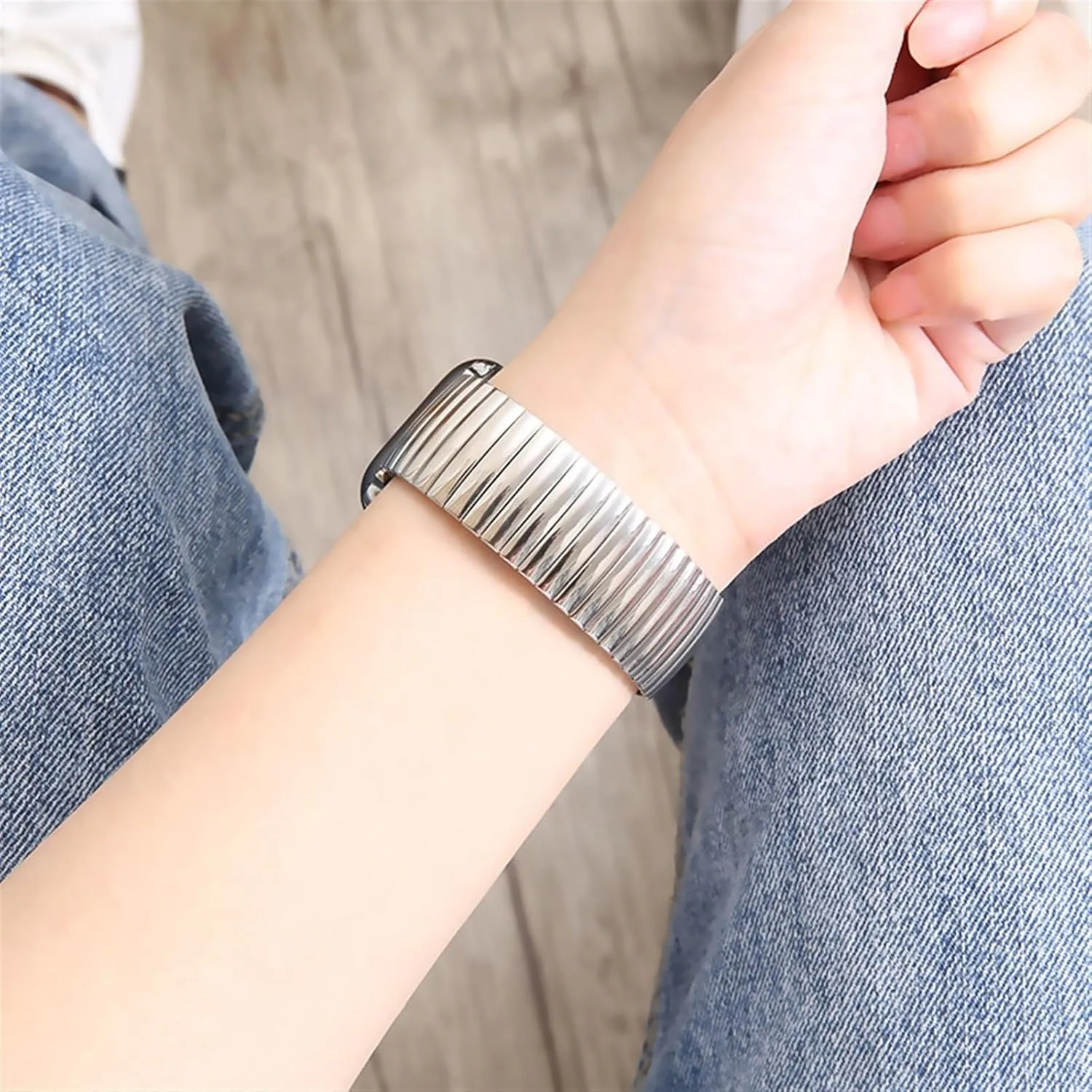 Stainless Steel Metal Extension Bracelet 18mm 20mm 22mm Universal Suitable for Smart Watch Quartz Watch Strap Stainless Steel Elastic Strap
