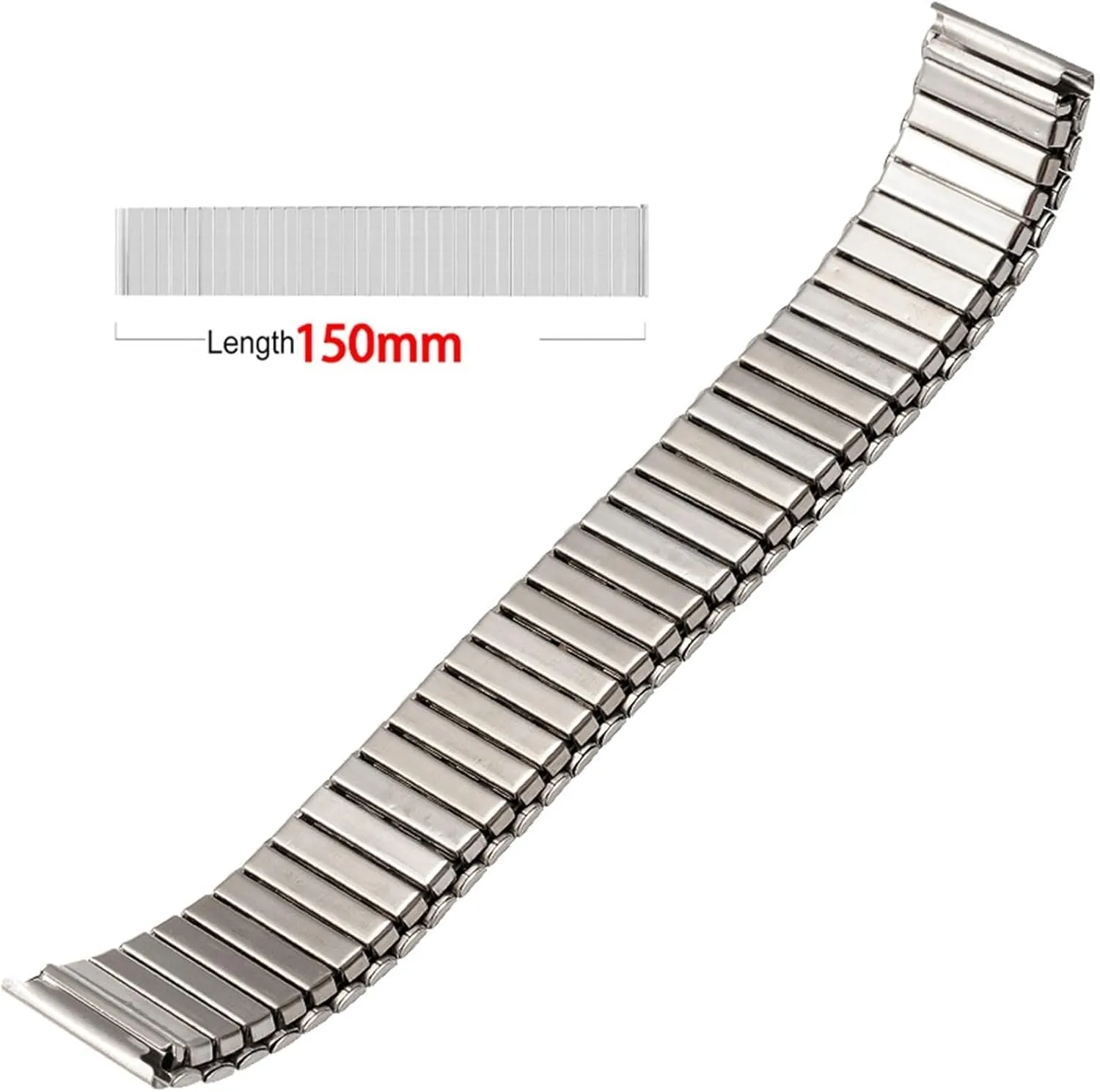 Stainless Steel Metal Extension Bracelet 18mm 20mm 22mm Universal Suitable for Smart Watch Quartz Watch Strap Stainless Steel Elastic Strap
