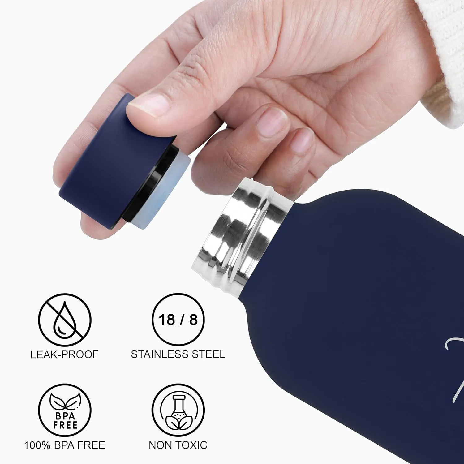 Stainless Steel Personalized Radiant Hydrate Vacuum Insulated Water Bottle,500Ml|12 Hours Hot&Cold|Easy To Carry|Leak Proof|Rust Proof|Office,Gym,Home,Kitchen,Travel Bottle (Blue)