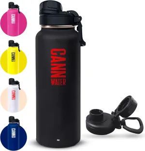 Stainless Steel Sports Bottle – 22oz & 40oz, Insulated, Leak-Proof, Eco-Friendly, Keeps Drinks Cold for 24Hrs, Wide Mouth, BPA-Free (black, 40 ounces)
