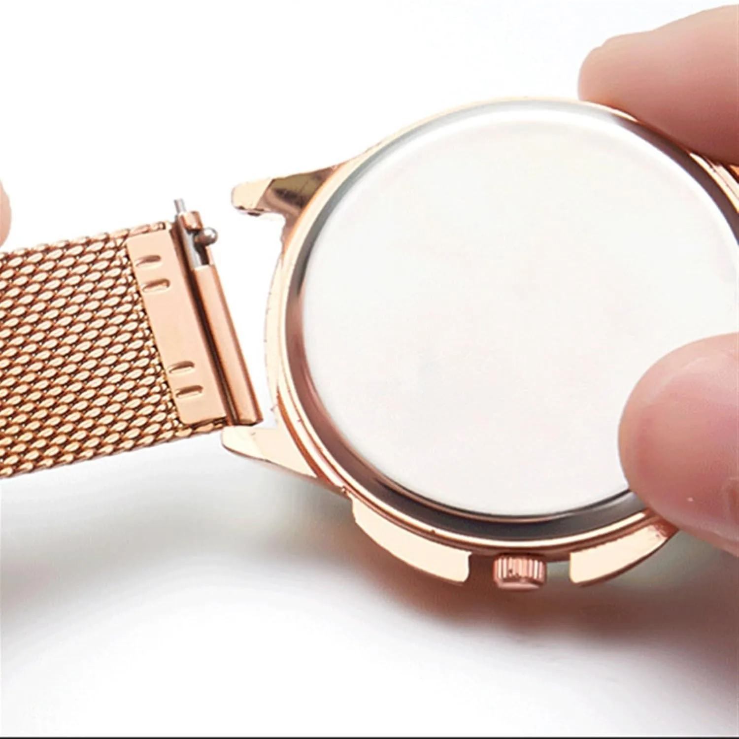 Stainless Steel Woven Mesh Watch Band Universal Quick Release Metal Strap