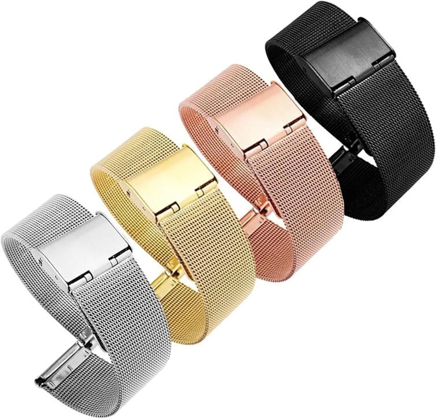 Stainless Steel Woven Mesh Watch Band Universal Quick Release Metal Strap
