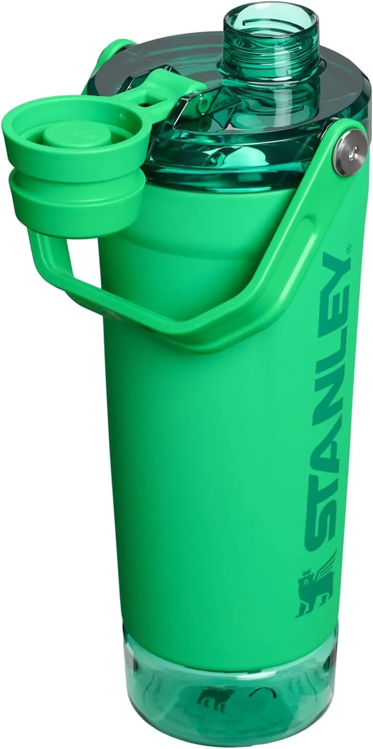 Stanley Activate Shaker Bottle 20 oz | Leakproof Insulated Stainless Steel Shaker Cup | Base Storage and Twist On Fast Flow Lid | Protein Shakes and Pre Workout Powder | BPA-Free | Meadow