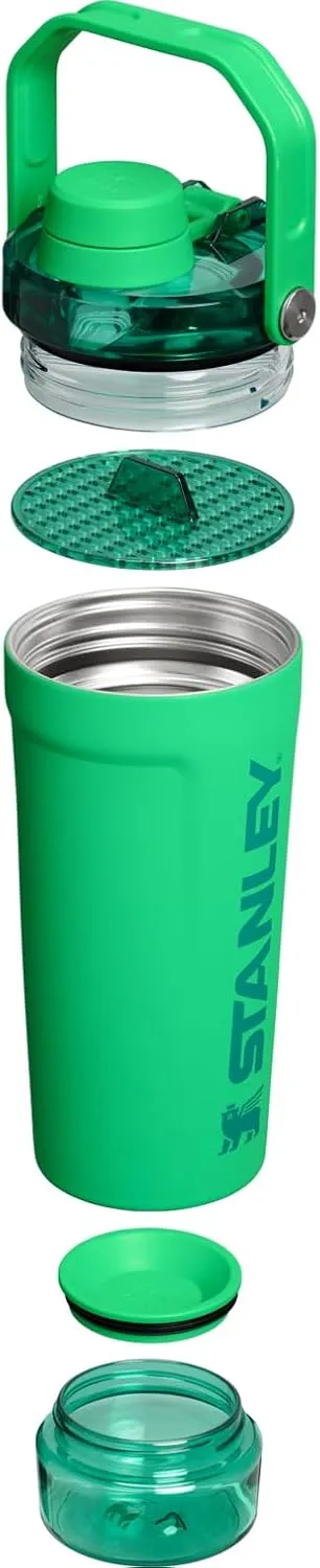 Stanley Activate Shaker Bottle 20 oz | Leakproof Insulated Stainless Steel Shaker Cup | Base Storage and Twist On Fast Flow Lid | Protein Shakes and Pre Workout Powder | BPA-Free | Meadow