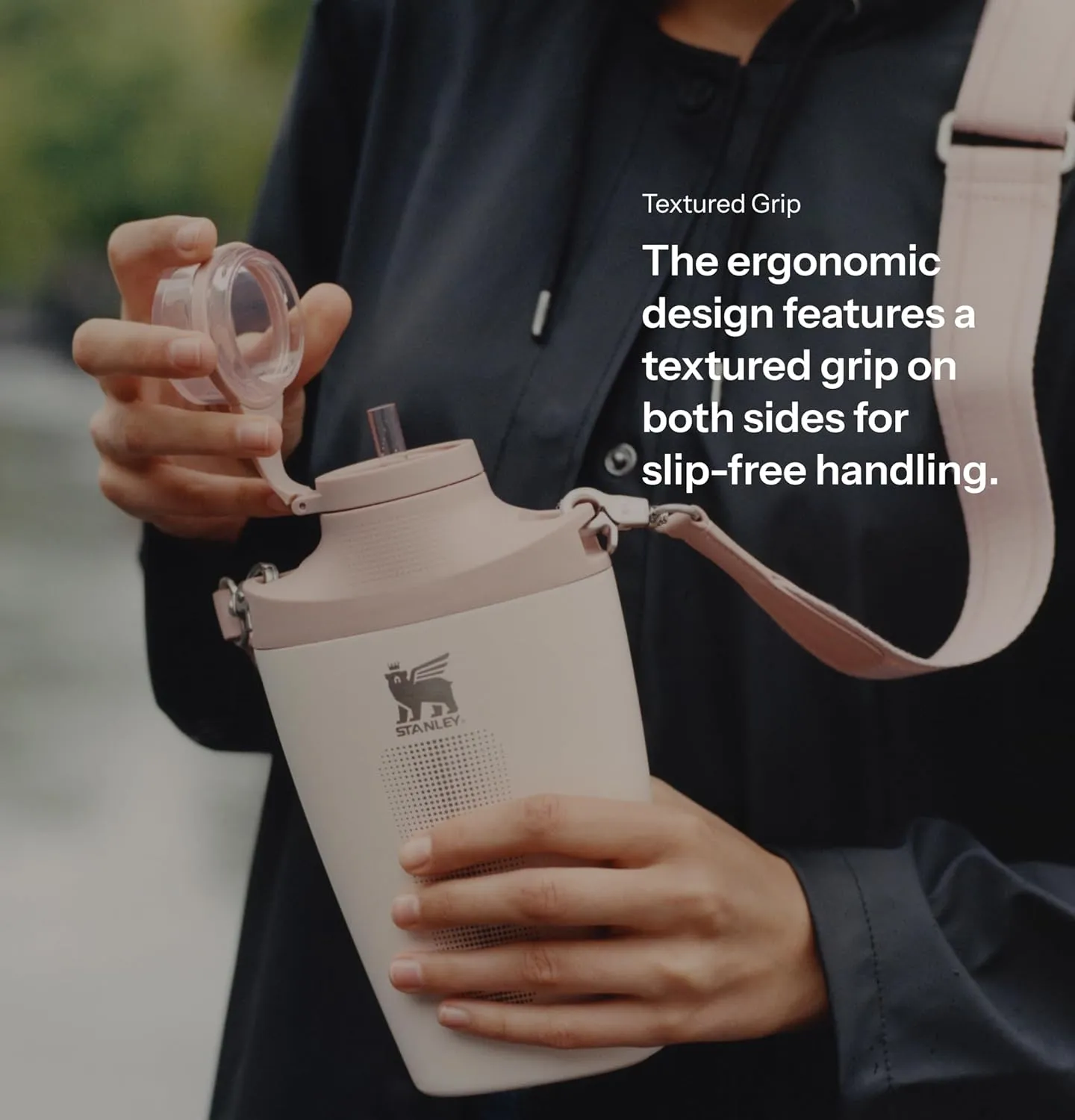 Stanley Cross Bottle 23 oz | Travel Water Bottle with Jacquard Strap | Leakproof Tritan Lid with Removable Straw | Insulated Stainless Steel | BPA-Free | Lilac
