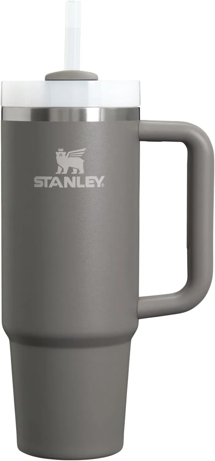 Stanley Quencher H2.0 Tumbler with Handle and Straw 30 oz | Flowstate 3-Position Lid | Cup Holder Compatible for Travel | Insulated Stainless Steel Cup | BPA-Free | Stone