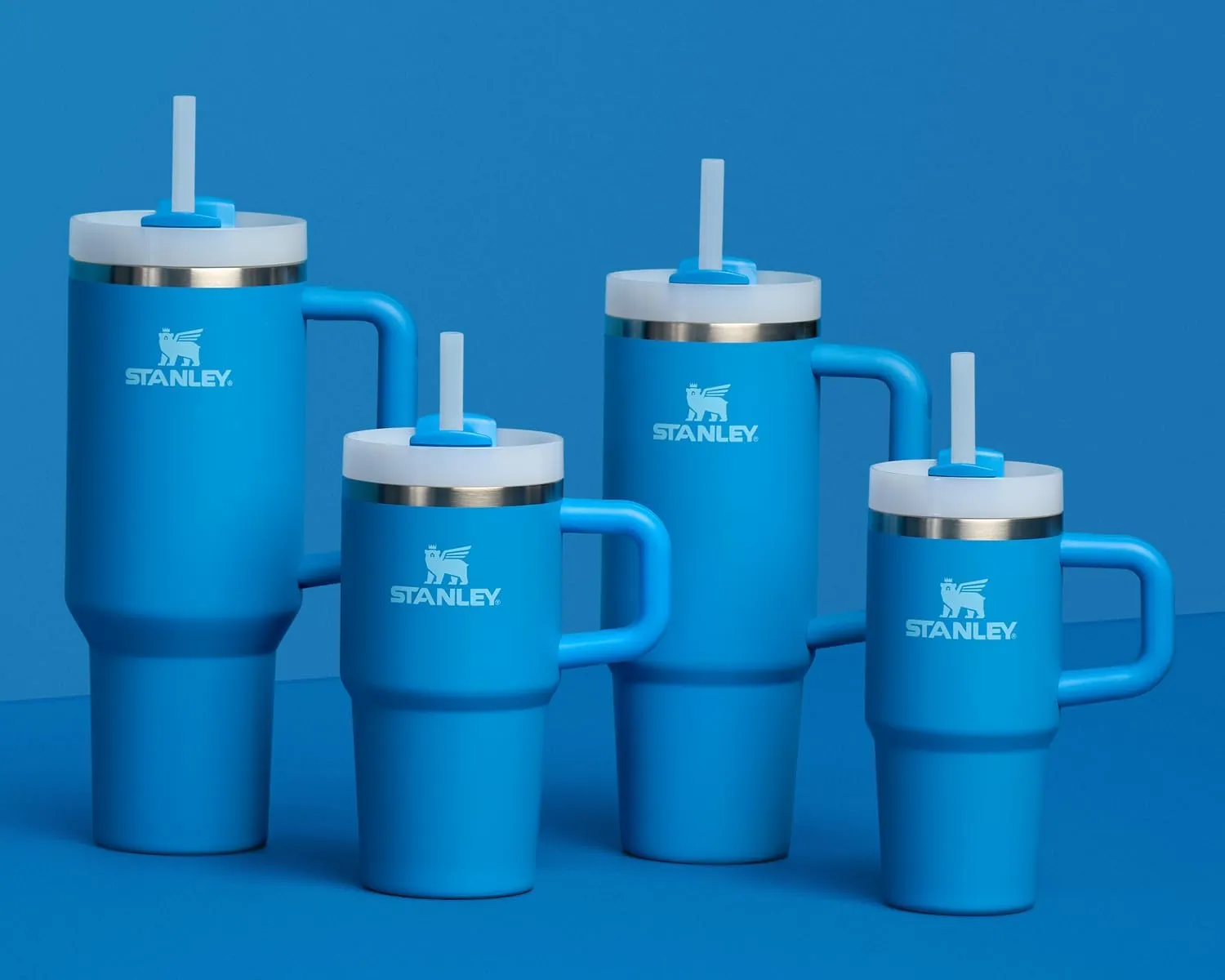 Stanley Quencher H2.0 Tumbler with Handle and Straw 40 oz | Flowstate 3-Position Lid | Cup Holder Compatible for Travel | Insulated Stainless Steel Cup | BPA-Free | Azure