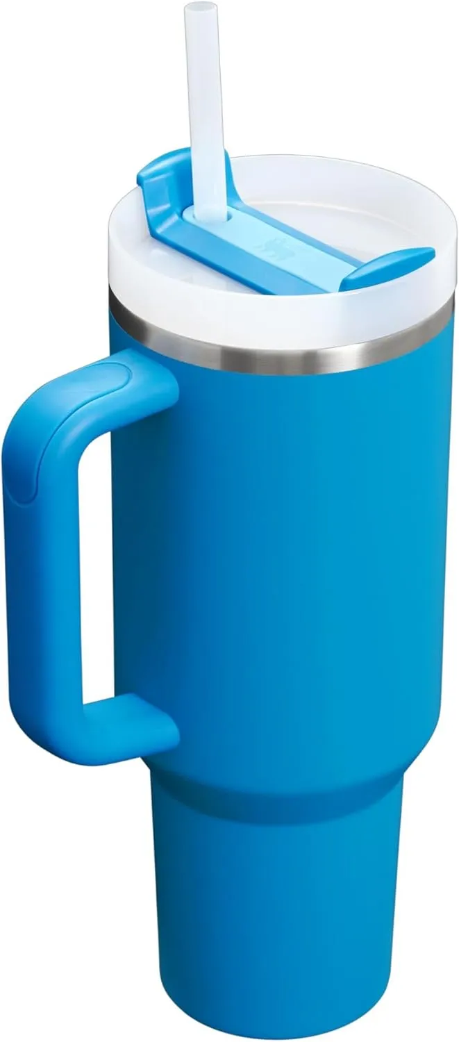 Stanley Quencher H2.0 Tumbler with Handle and Straw 40 oz | Flowstate 3-Position Lid | Cup Holder Compatible for Travel | Insulated Stainless Steel Cup | BPA-Free | Azure