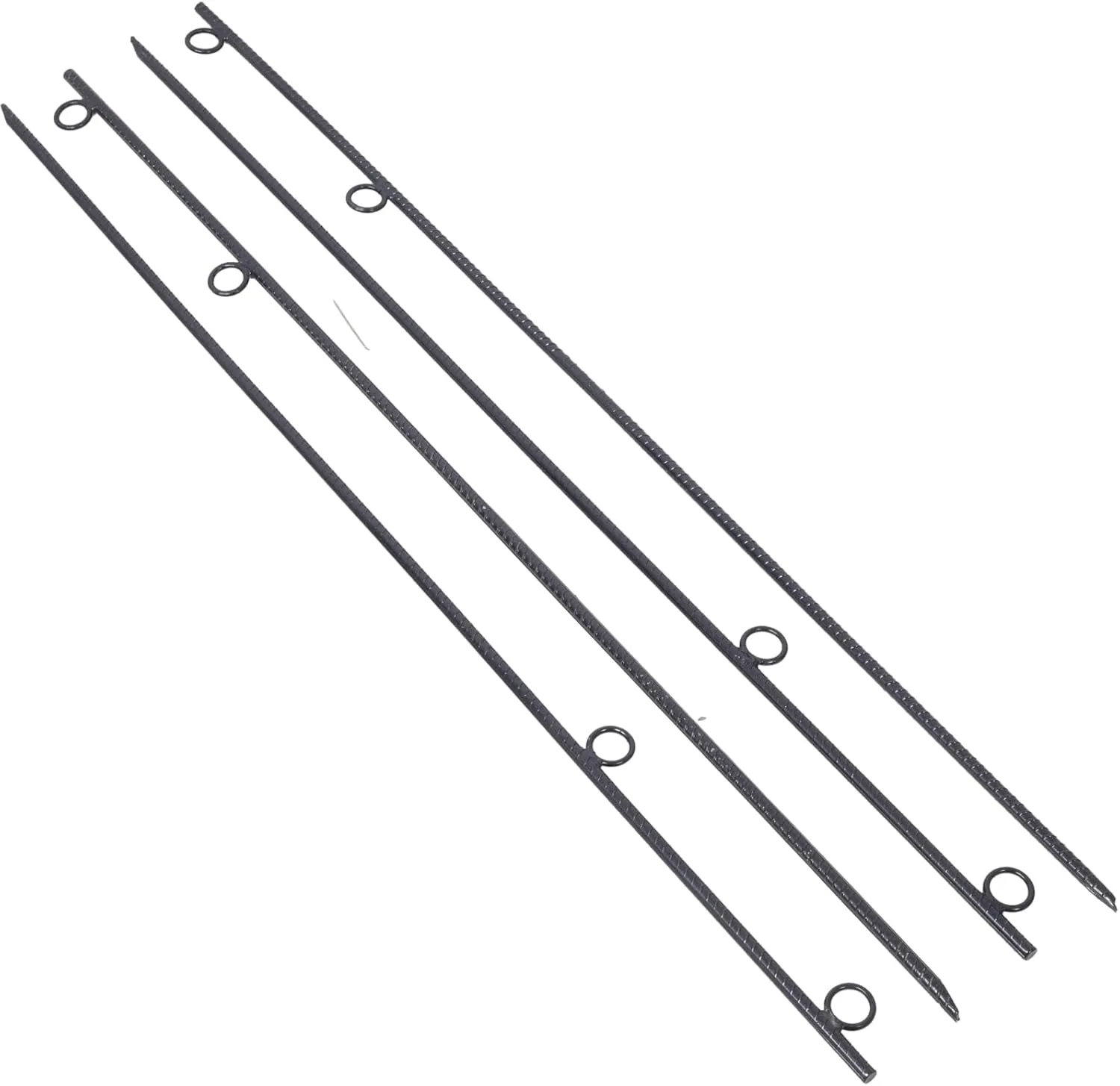 Steel Rebar Stakes with Loop, 5/8" Diameter, 55.5" Length, Heavy Duty, 4 Pack for Canopies and Tents, Black