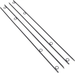 Steel Rebar Stakes with Loop, 5/8" Diameter, 55.5" Length, Heavy Duty, 4 Pack for Canopies and Tents, Black