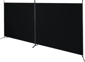 SteelAid Room Divider (Double Panel) – Folding Partition Privacy Screen for Office, Classroom, Dorm Room, Kids Room, Studio, Conference - 142" x 72" - Easy to Assemble, Freestanding & Foldable