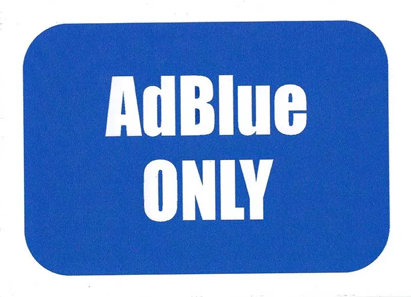 STICKER ADBLUE ONLY 125MM X 90MM