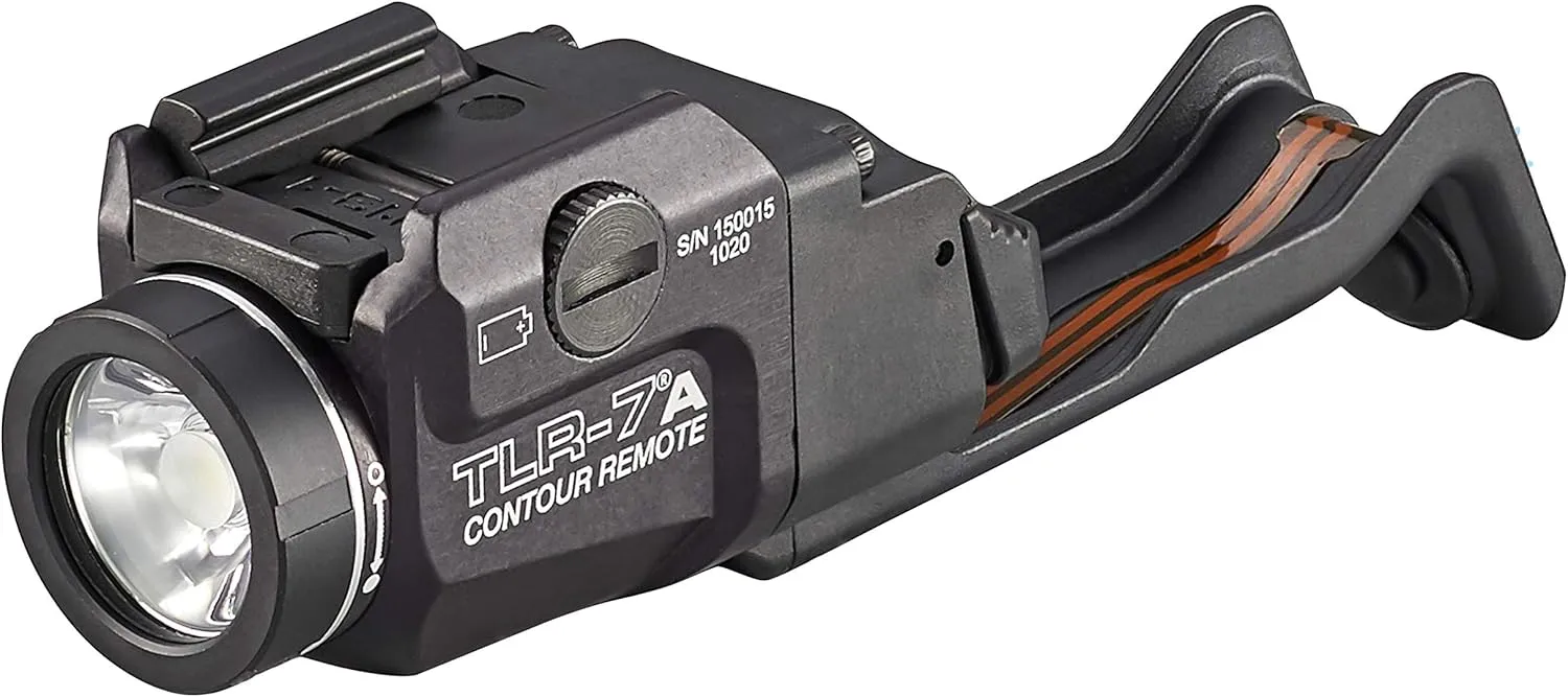 Streamlight 69428 TLR-7 X 500-Lumen Rail Mounted Tactical Light with Integrated Contour Remote Switch Exclusively for Glock Gen 4/Gen 5 models only, includes Mounting Key, and CR123A Battery, Black