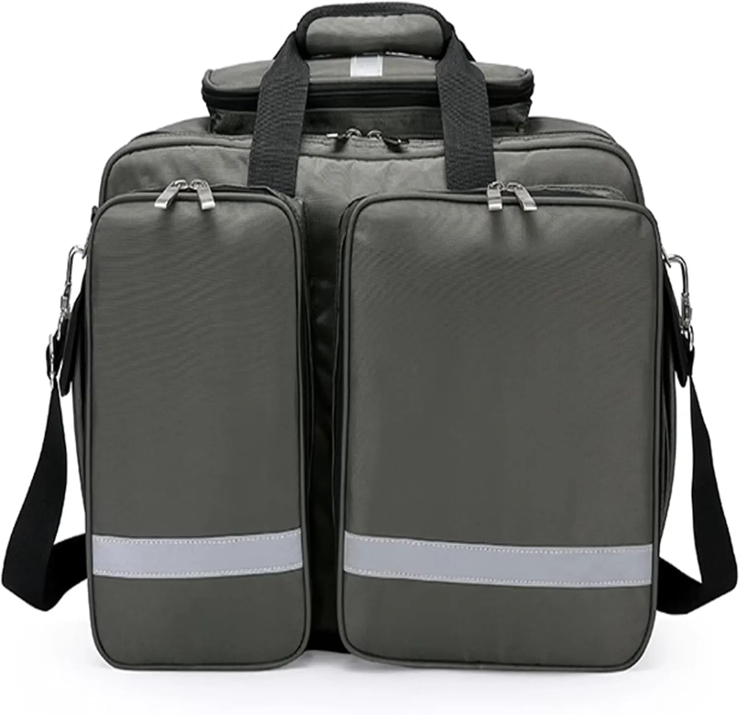 Suitable for EMT, EMS, Paramedic Wheeled Medical Trolley Bag Professional First Aid Bag with Internal Dividers, Large Capacity Portable Outdoor Waterproof Emergency First Responder Trauma Bag.,B(C)